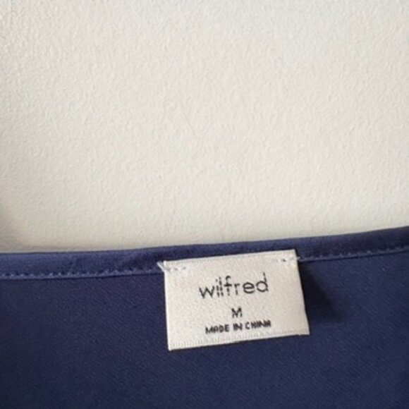 Aritzia Wilfred Only Satin Midi Slip Dress Navy Blue Size Medium - Picture 7 of 7